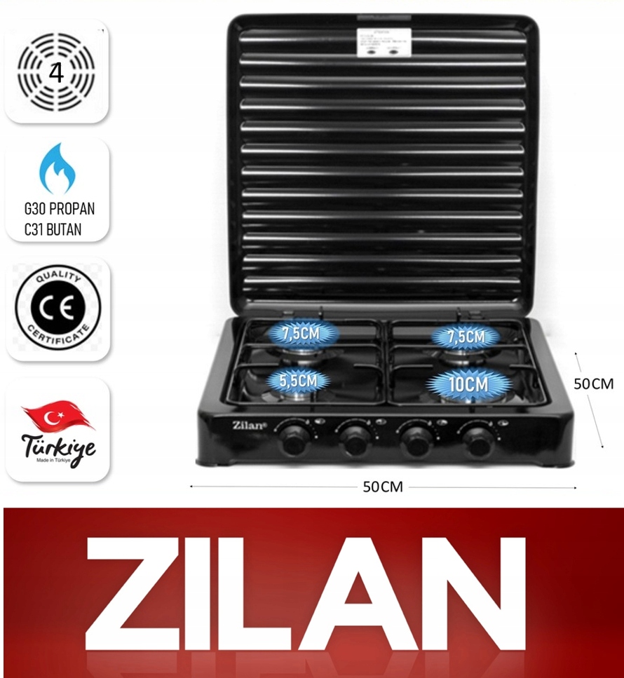 KUCHENKA GAZOWA 4 PALNIKI PRZENOŚNA + WĄŻ REDUKTOR Rodzaj gazu propan-butan