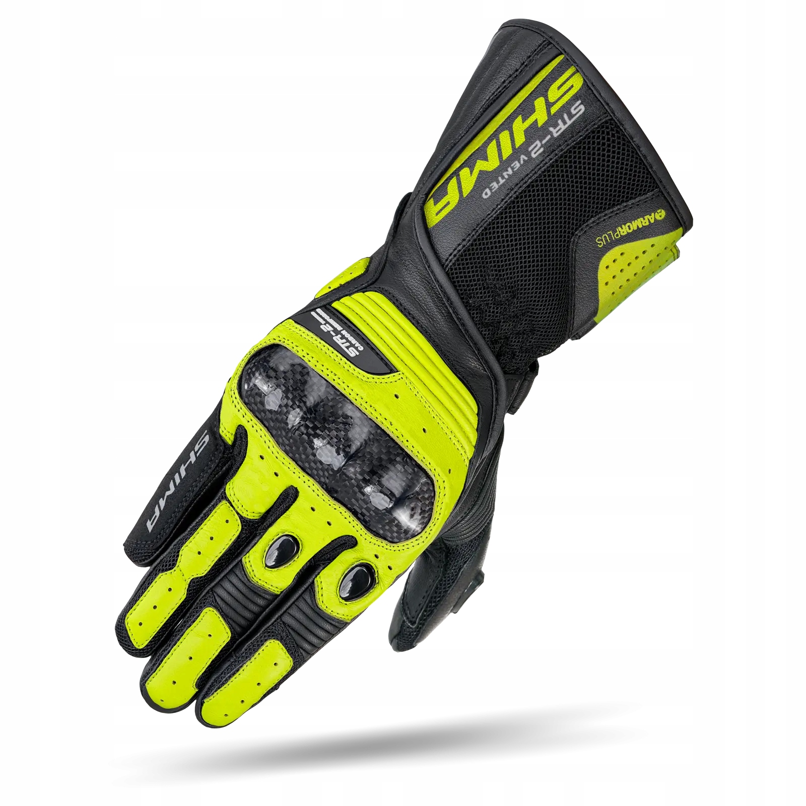 Dlhé športové motocyklové rukavice Shima STR-2 Vented Fluo 3XL