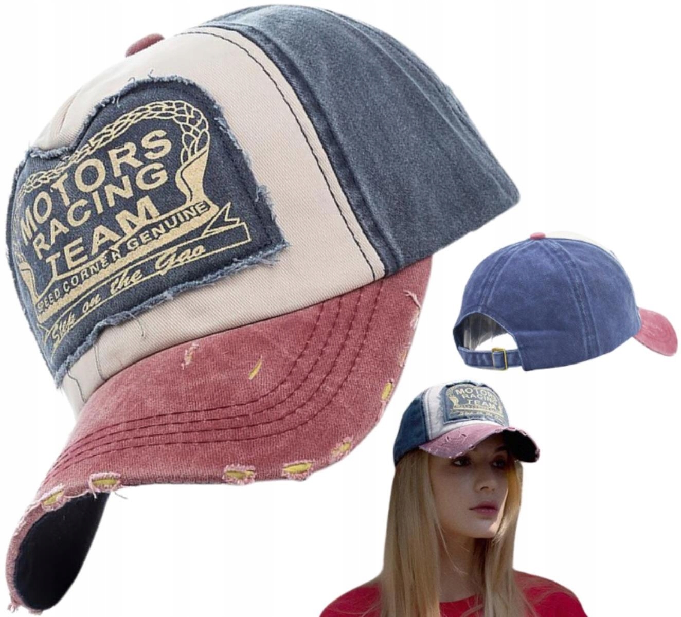 

Czapka daszkiem bejsbolówka retro vintage jeansowa