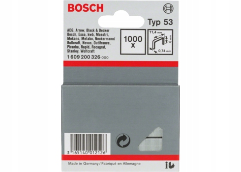

Zszywki 6 mm Typ 53 Bosch 1000 szt.