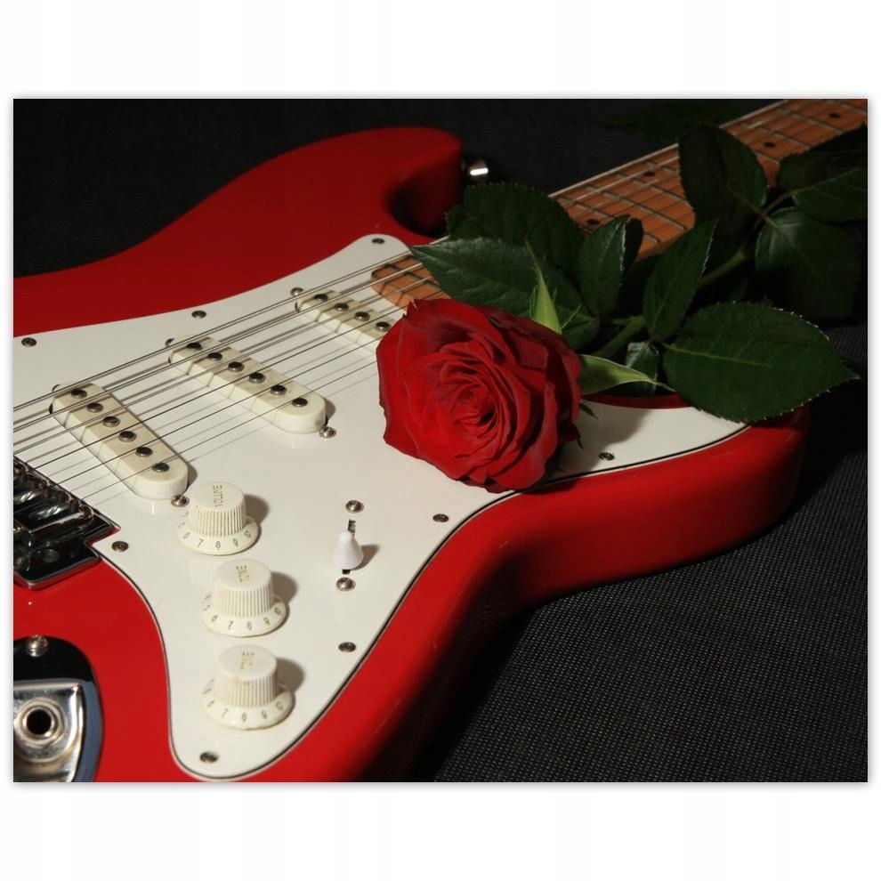

Plakat 50x40 Gitara elektryczna z różą