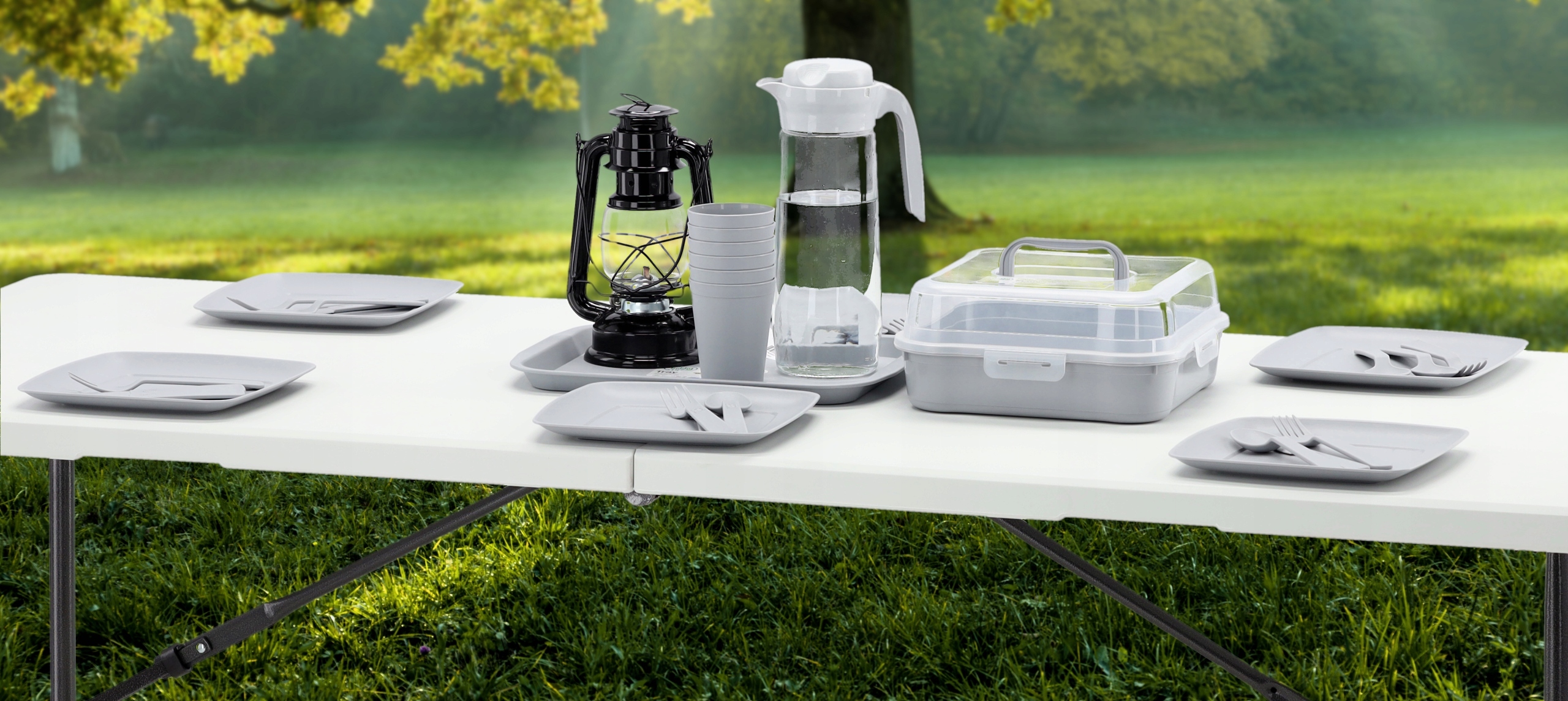 STÓŁ OGRODOWY SKŁADANY CATERINGOWY BANKIETOWY ROZKŁADANY BIAŁY 180cm Długość (cm) 180