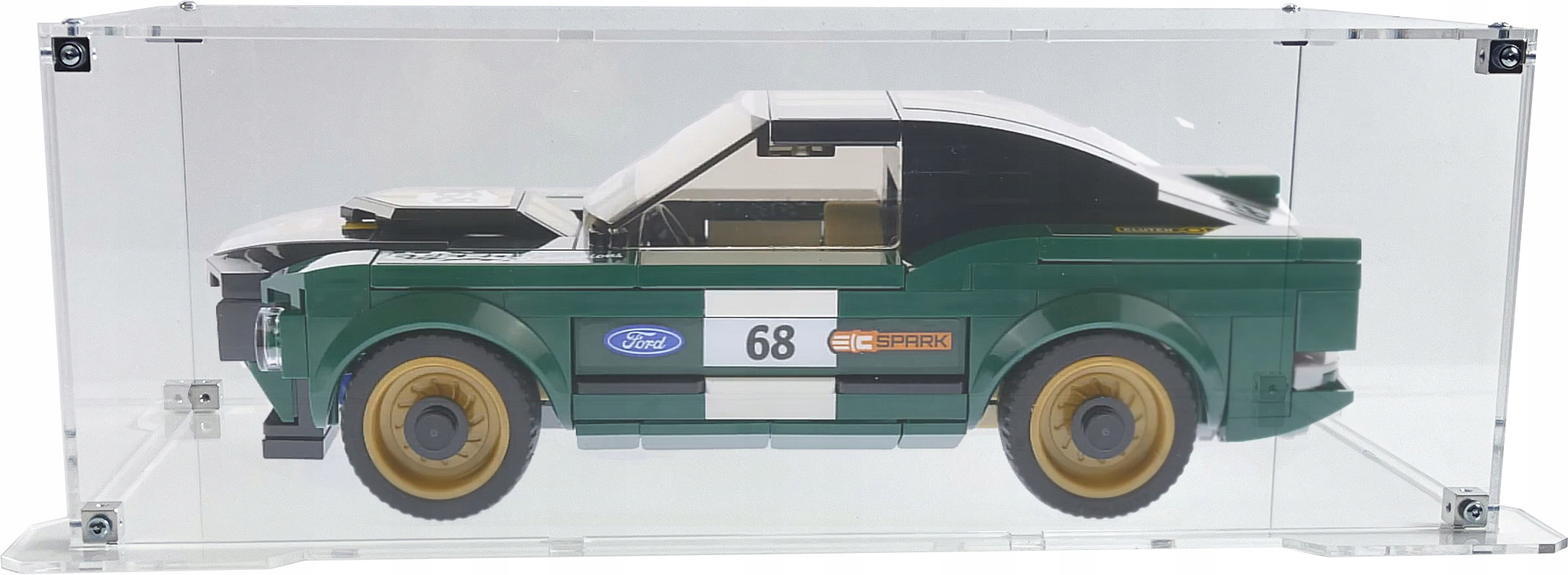 Vitrína s podstavcem Drewlandia pro sadu Lego 75884 Ford Mustang Fastback