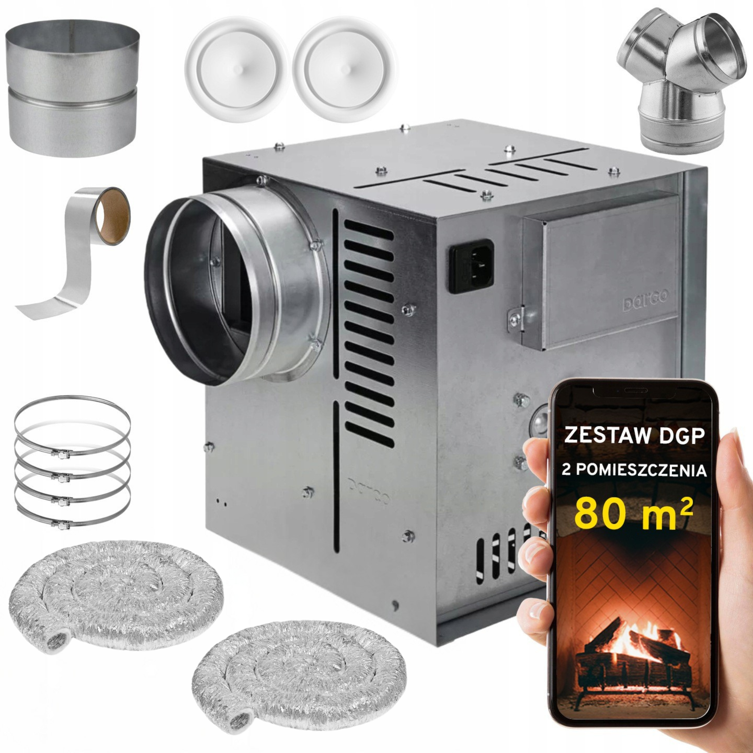 Komínová Turbína Ventilátor Komínový Set Dgp 2 miestnosti 80 m2