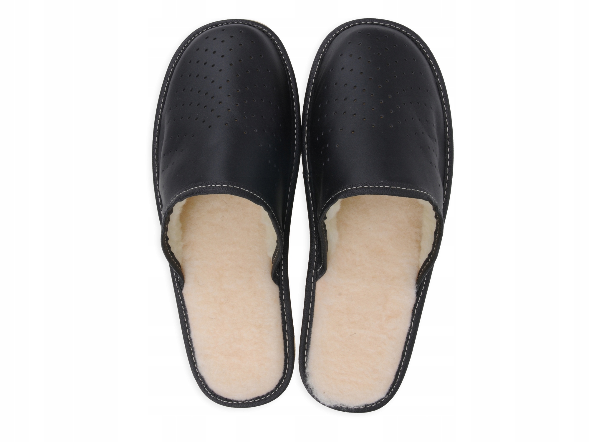 Ciepłe kapcie - skóra naturalna 100% runo wełna 41 Rozmiar 41