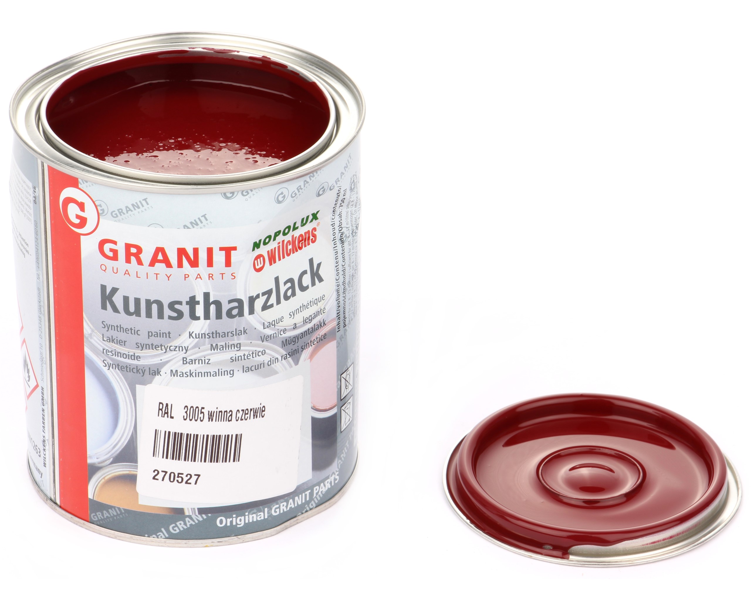 lak, barva strojů RAL3005 2,5l Wilckens Granit