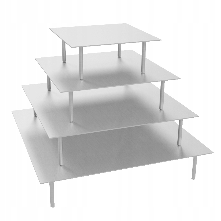 Rám skrytý pro patrový dort Anglik čtverec 4dílný, nerezový