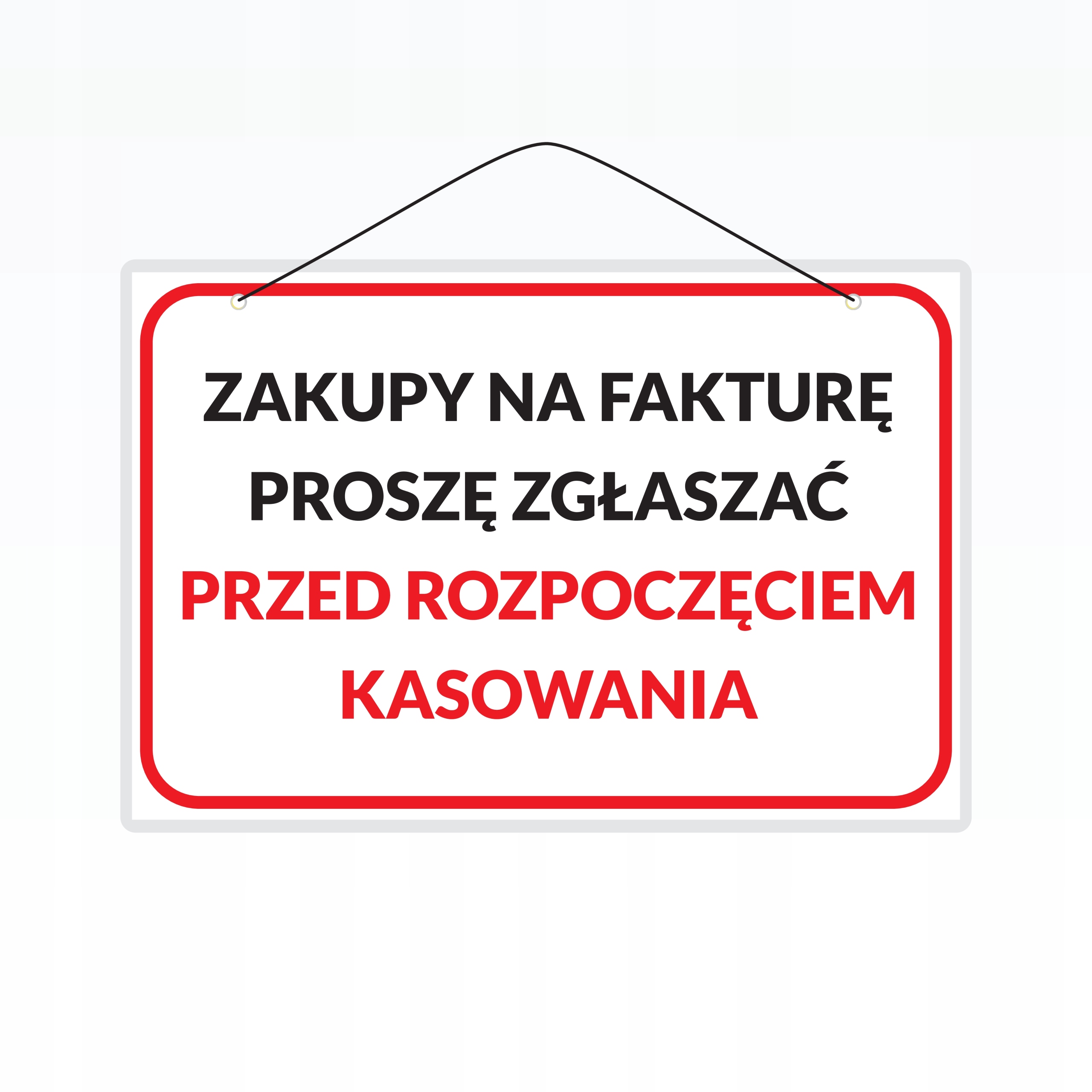 

Tabliczka laminowana A5 Zakupy Na Fakturę Proszę