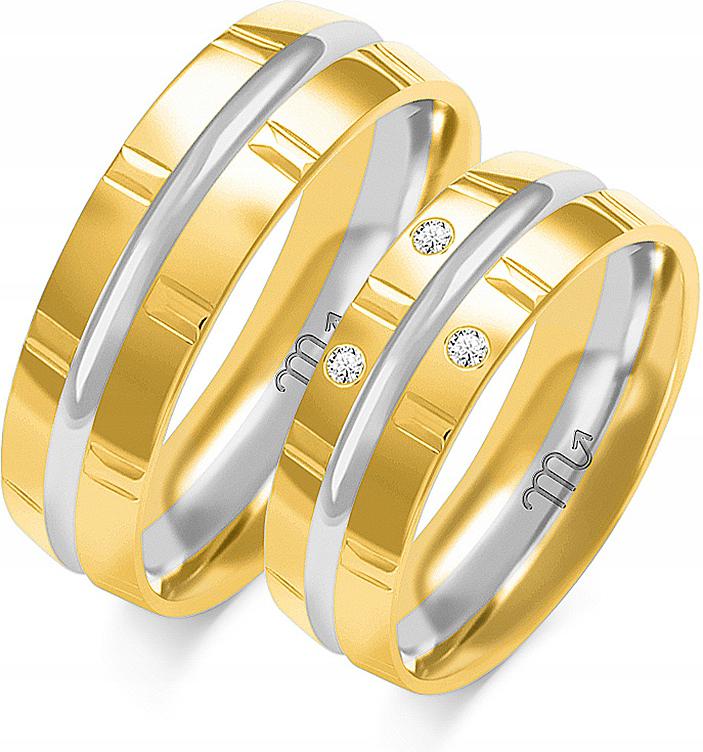 Zlatý prsten bílý moderní 14K 585 r. 8 9 10, kolekce pro muže