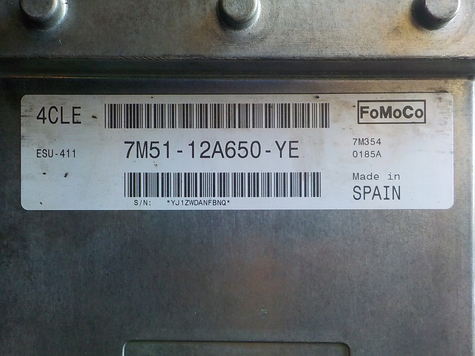 FORD FOCUS C-MAX computer control unit 7M51-12A650-YE 4CLE ESU-411