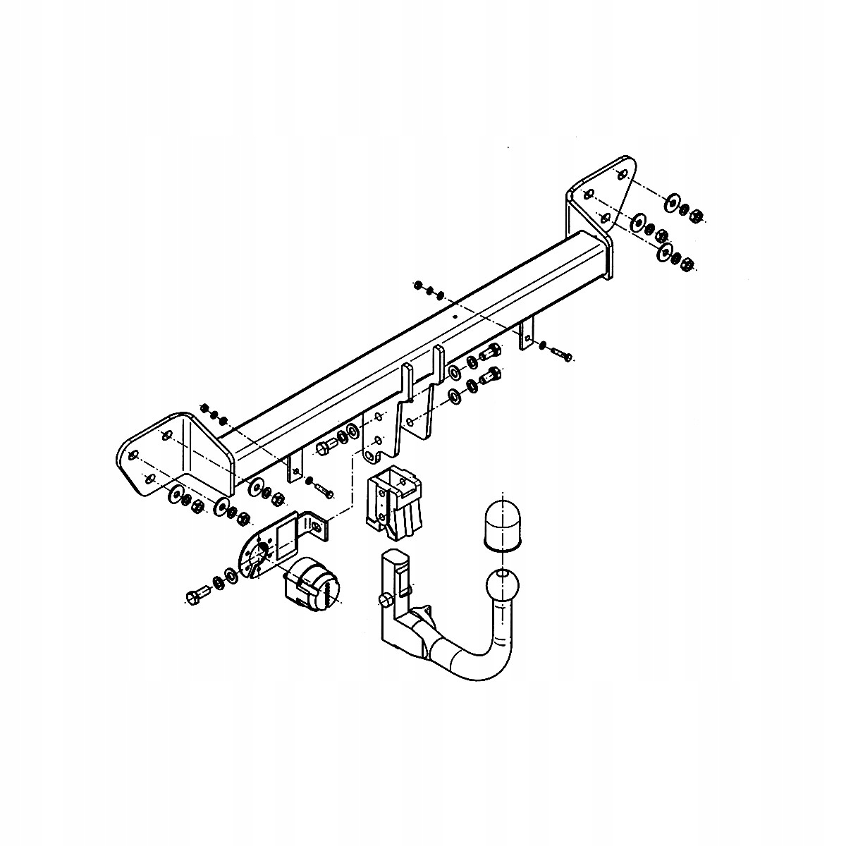 Hak holowniczy Wypinany do BMW 7 E65/E66 Sedan 05-08 MODUŁ 13 PIN GRATIS Producent Steinhof