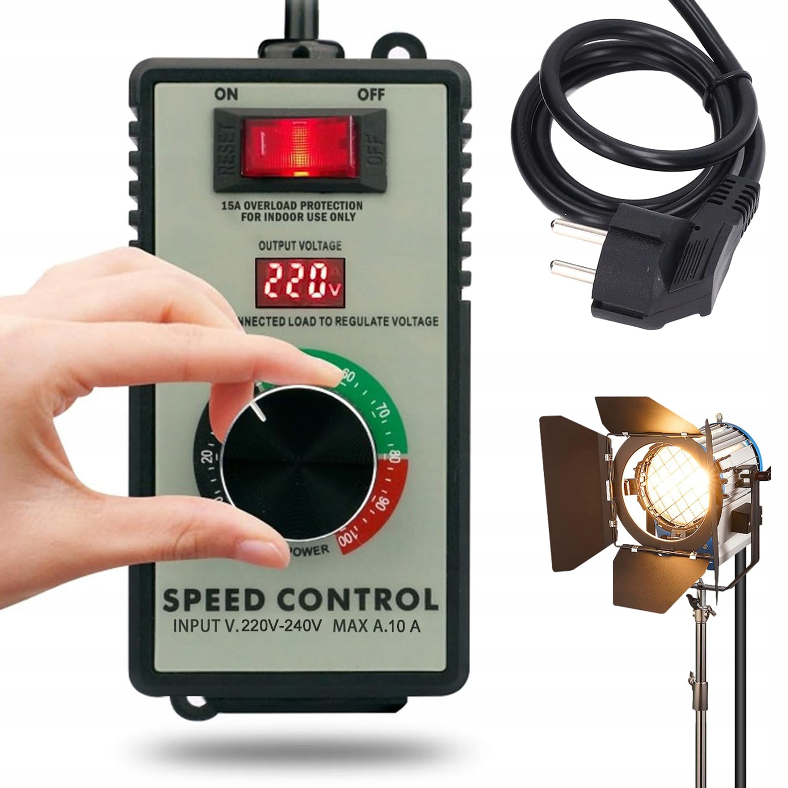 Regulátor otáček motoru o výkonu napětí 2000 W 230 V