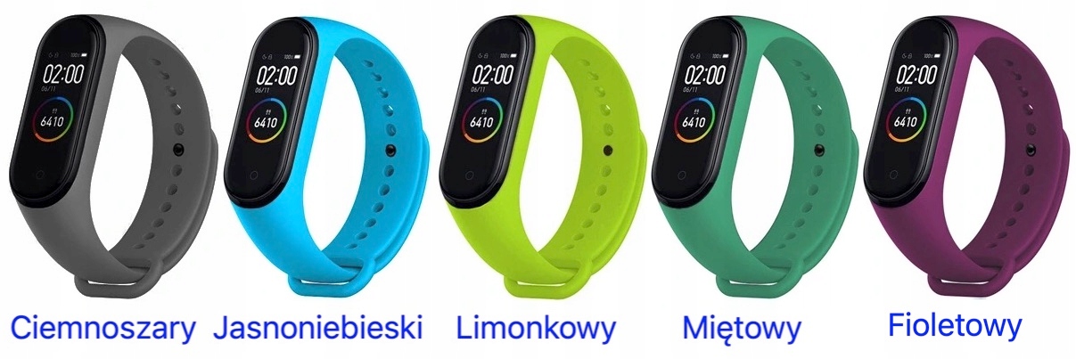 OPASKA DO XIAOMI MI BAND 5 6 7 PASEK MIBAND KOLORY Materiał guma
