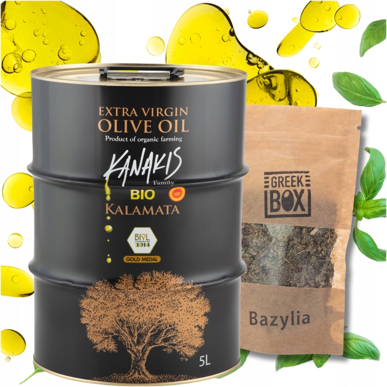 Levně Řecký extra panenský olivový olej 5 l Vynikající Bazalka ručně drcená