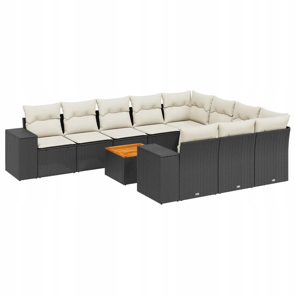 Modulární sedací souprava z Pe ratanu, černá, rozměry: 62x62x69 cm