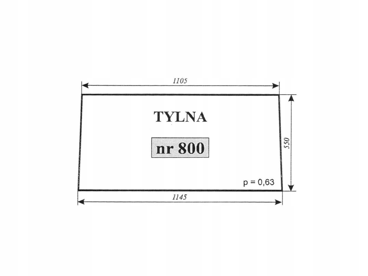 ЗАДНЕЕ СТЕКЛО C-360 ШИШКА 800