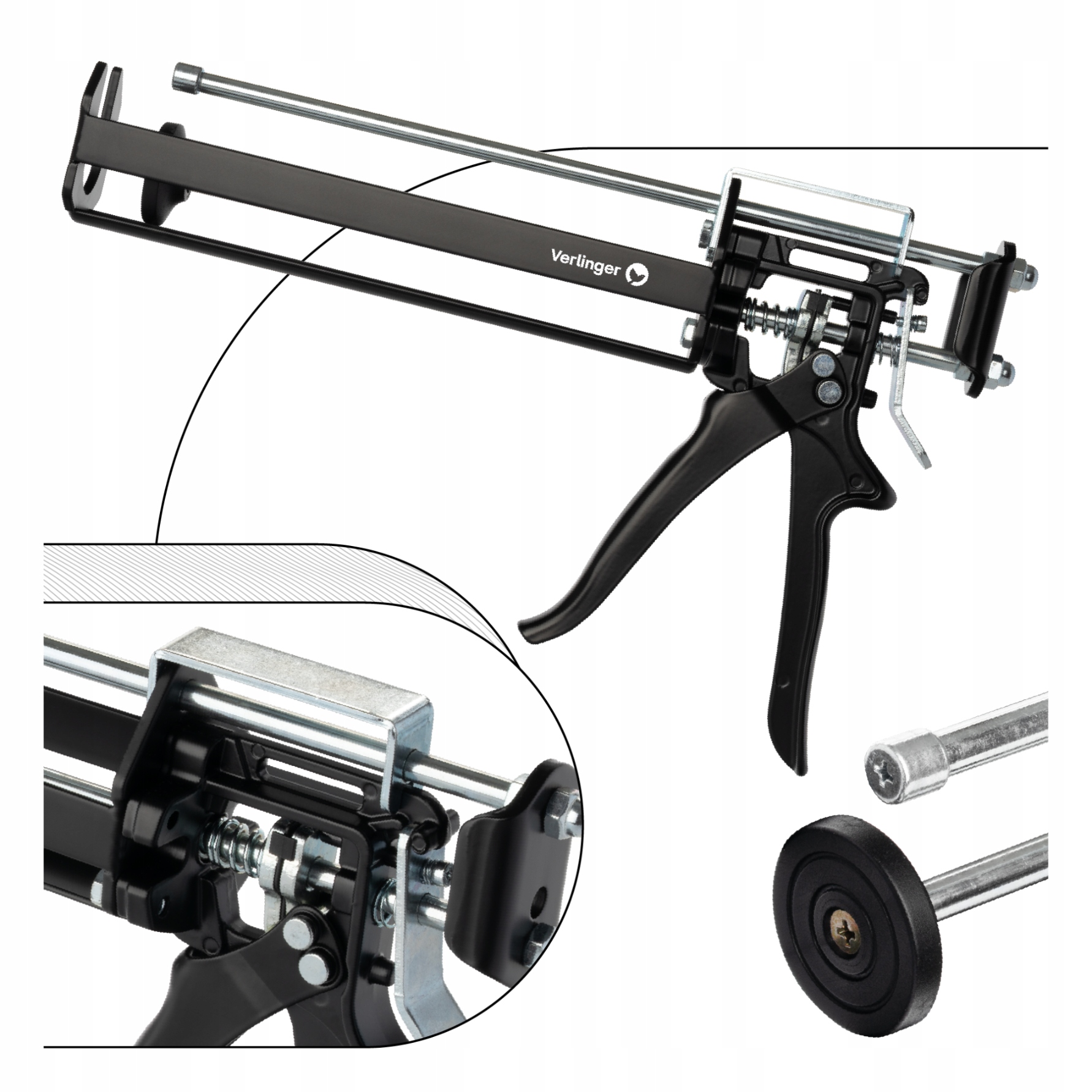 Dvousložkový vytlačovač lepidla 360 ml 10:1 Verlinger VCGD-621 Pro