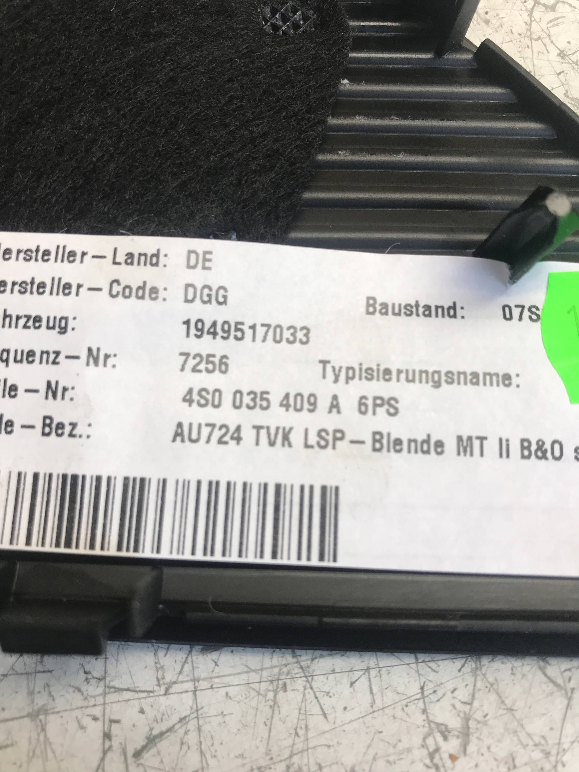 защита левых Двери заглушка Audi OE 4S0035409A