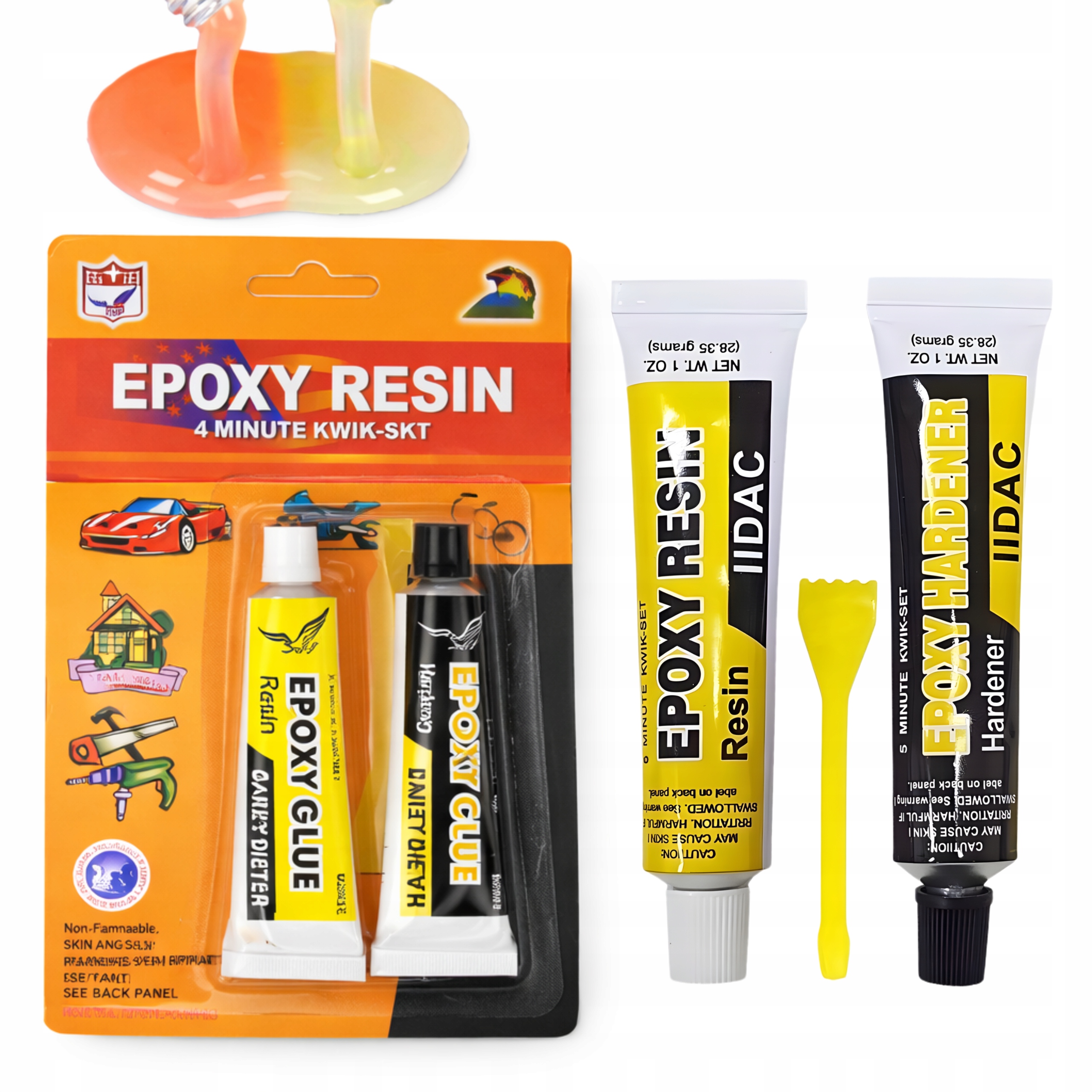 Klej Epoksydowy Dwuskładnikowy 56G Mocny Szybkoschnący Uniwersalny