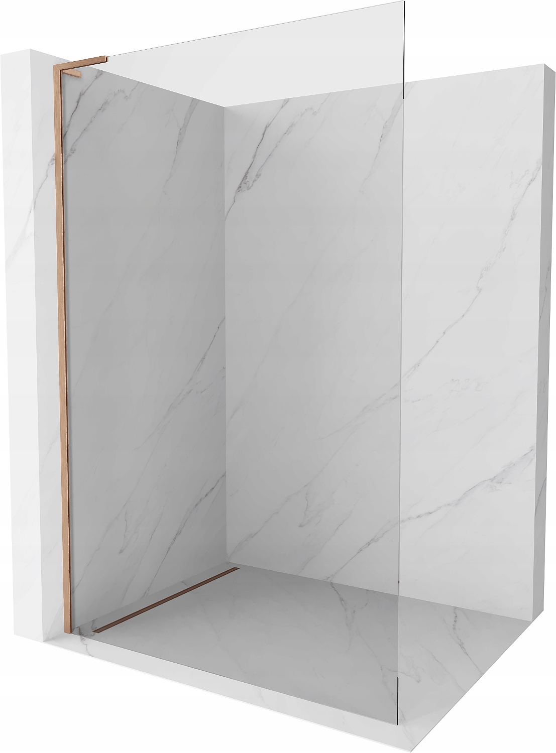 Mexen Kioto L Walk-in 75x200 cm, průhledný, kartáčovaná měď