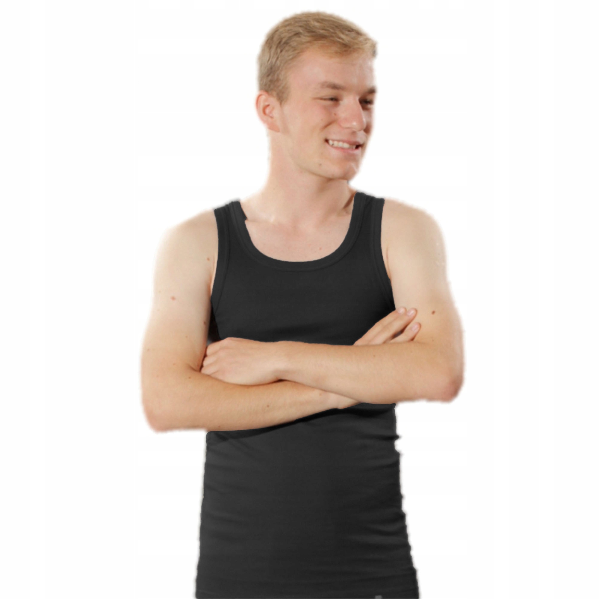 PODKOSZULKA MĘSKA RAMIĄCZKA BAWEŁNA PRĄŻEK - 3XL