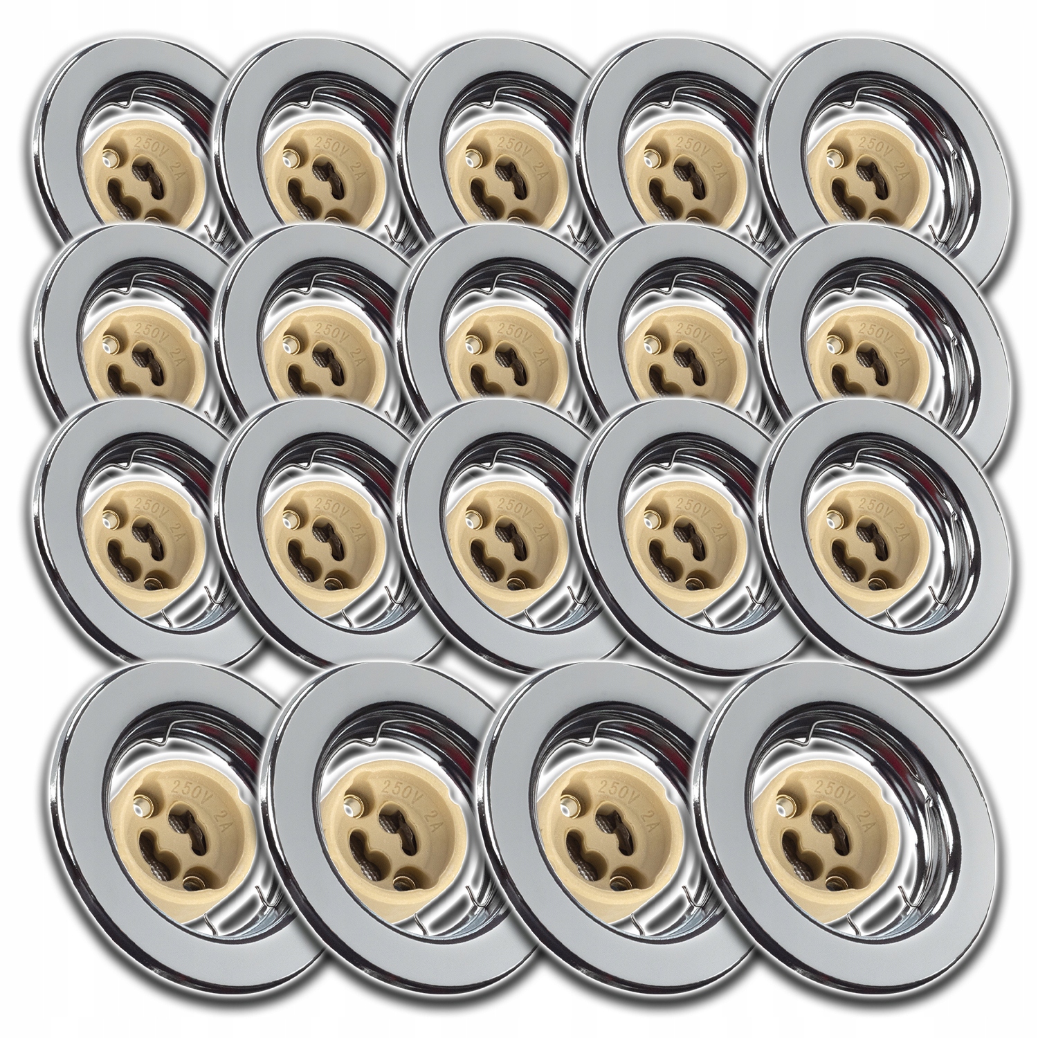 19 x Stropní Svítidlo Halogen Led Lampa 1,5W Neutrální Očko Chrom