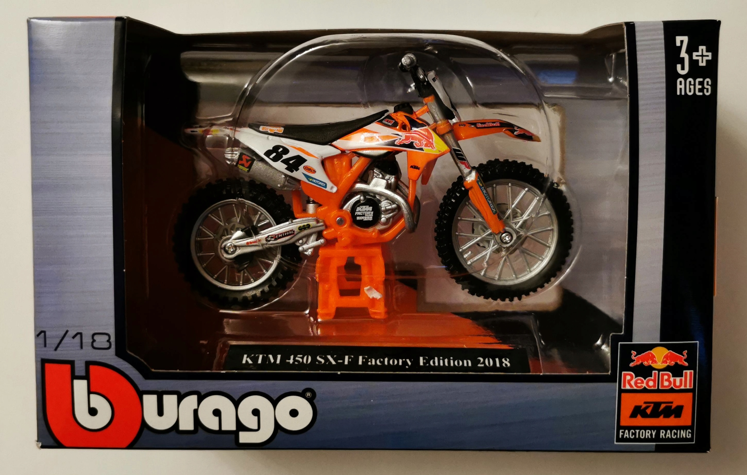 Motocykl Bburago Cycle 1:18 RED BULL KTM 450 SX-F Kod producenta NOW-111