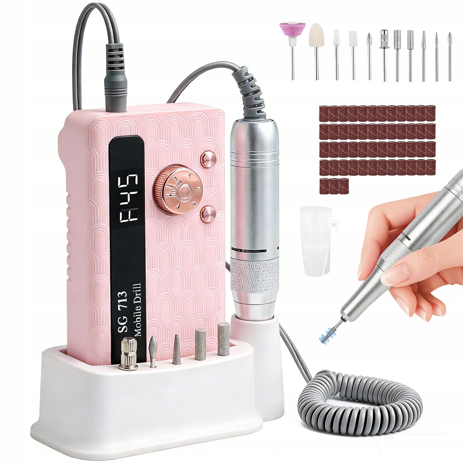 Bruska Na Nehty 36W Manikúra Pedikúra Přenosná Sada 45000RPM