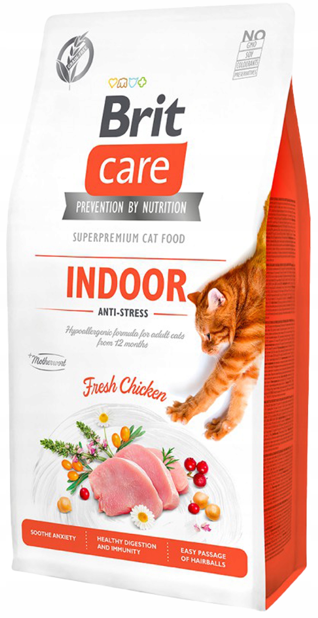 Levně Brit Care Indoor Suché Krmivo pro kočky 2 kg Anti-Stress Kuře
