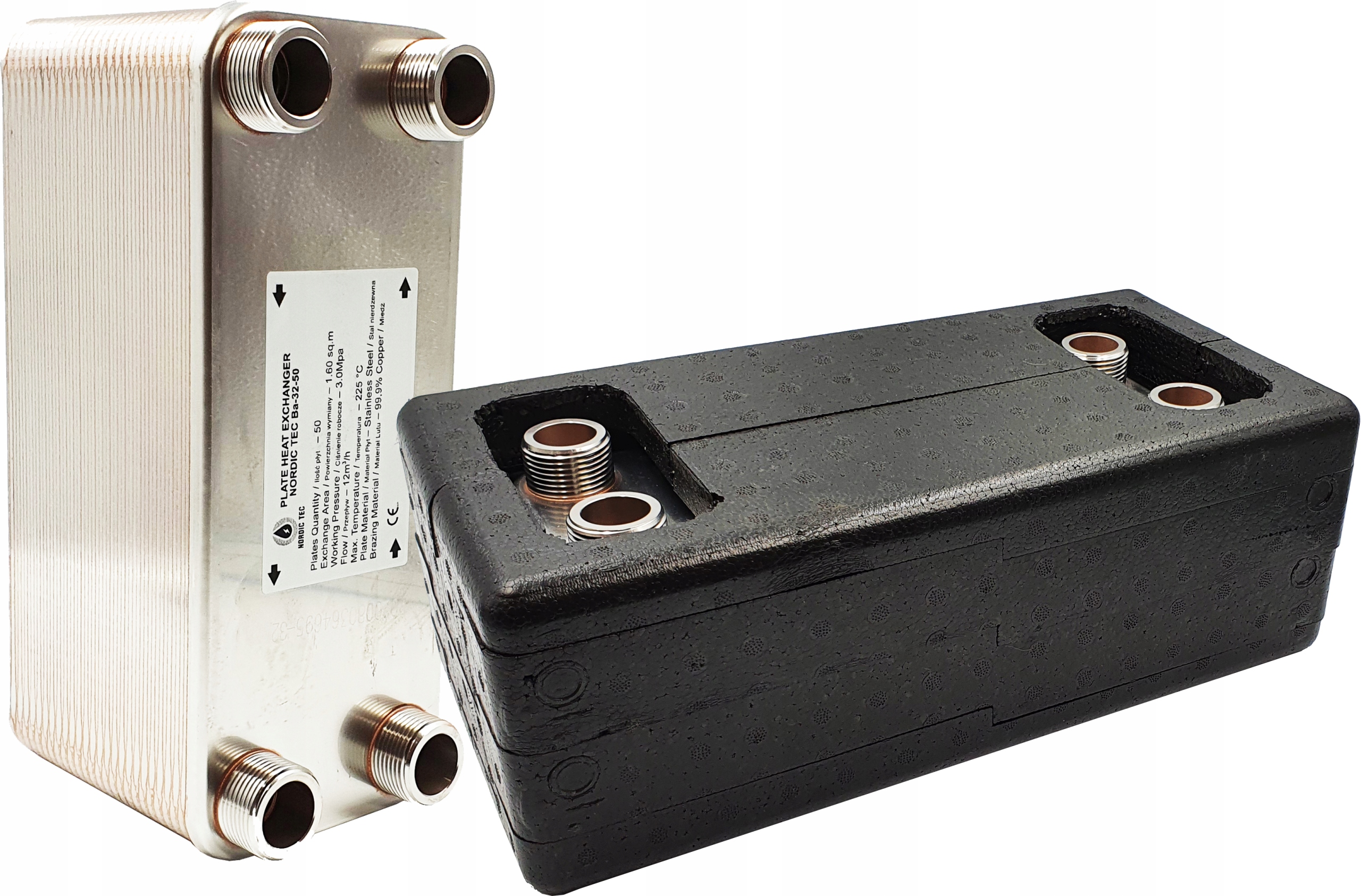 

Wymiennik ciepła 110kW 50 płyt 1" z Izolacją