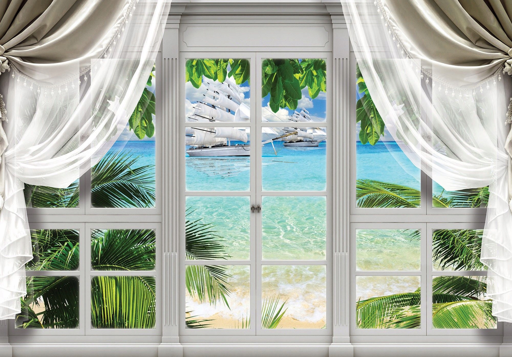 Fototapeta More Pláž Palmy Relax Vinylová exotika 520x318 lepidlo