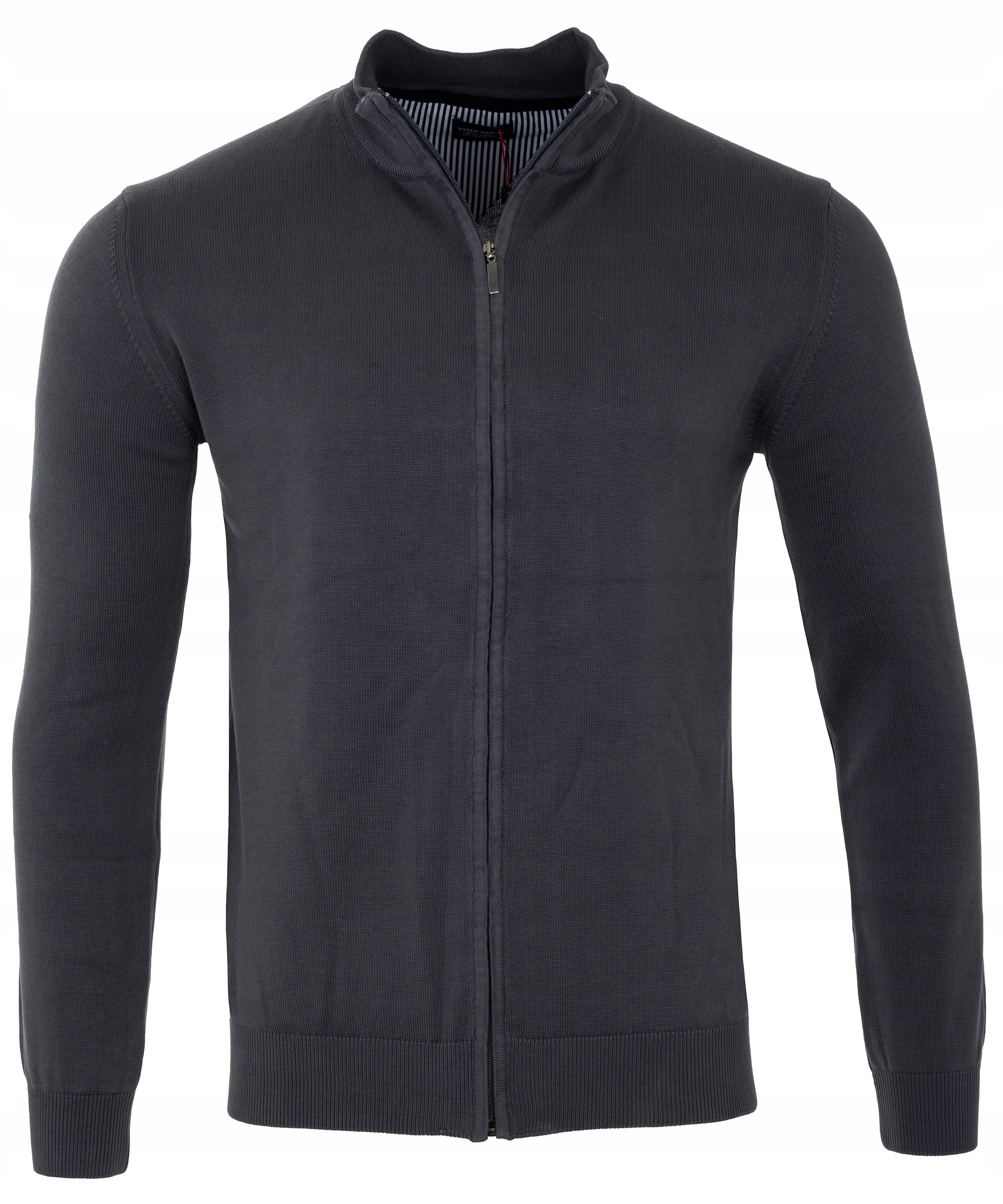 SWETER ELEGANCKI ROZPINANY 100%BAWEŁNA GRAFITOWY JAKOŚĆ VIADI POLO L