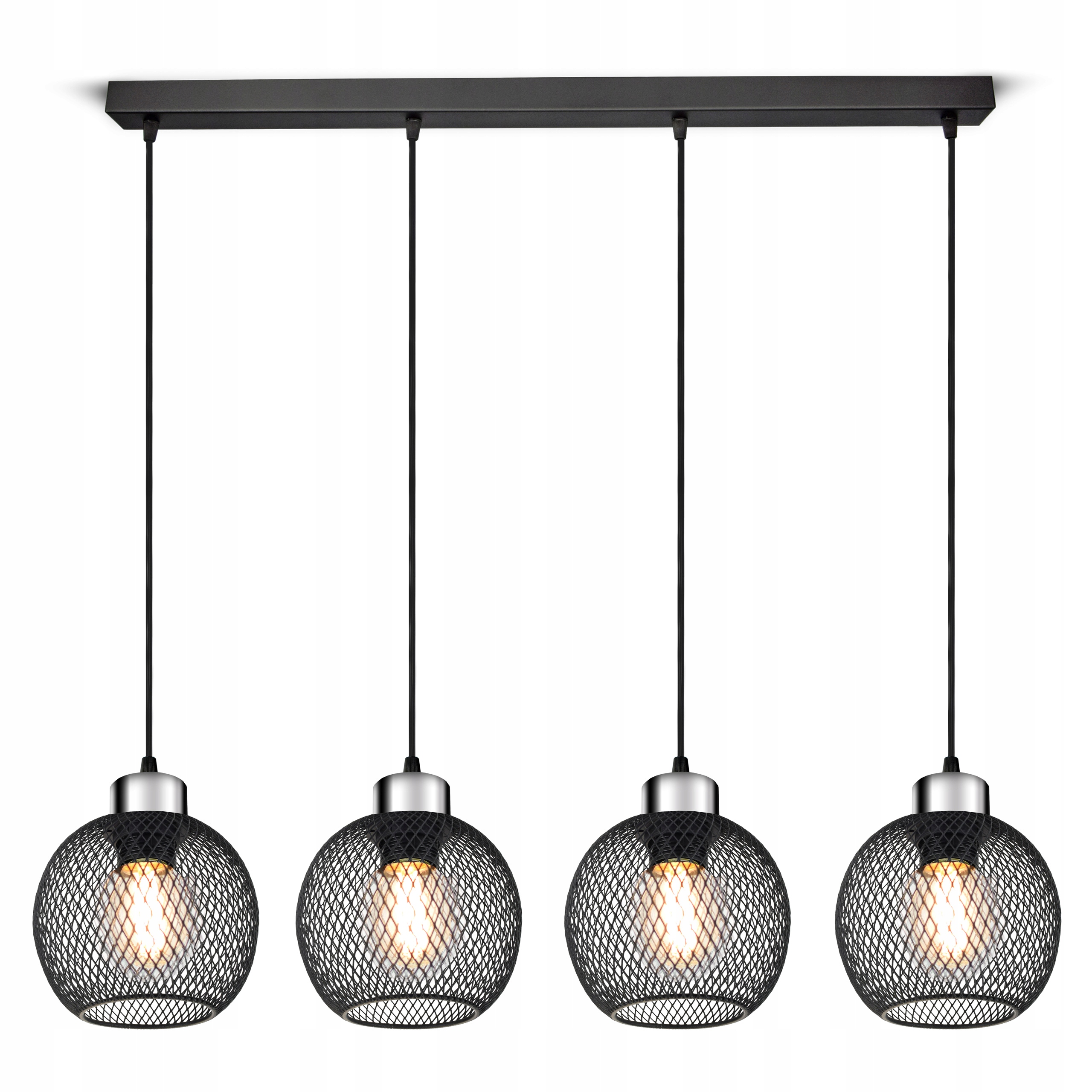 Stropná lampa Závesný luster Vintage Loft Reflektor 444-BZ4 E27 z sieťoviny