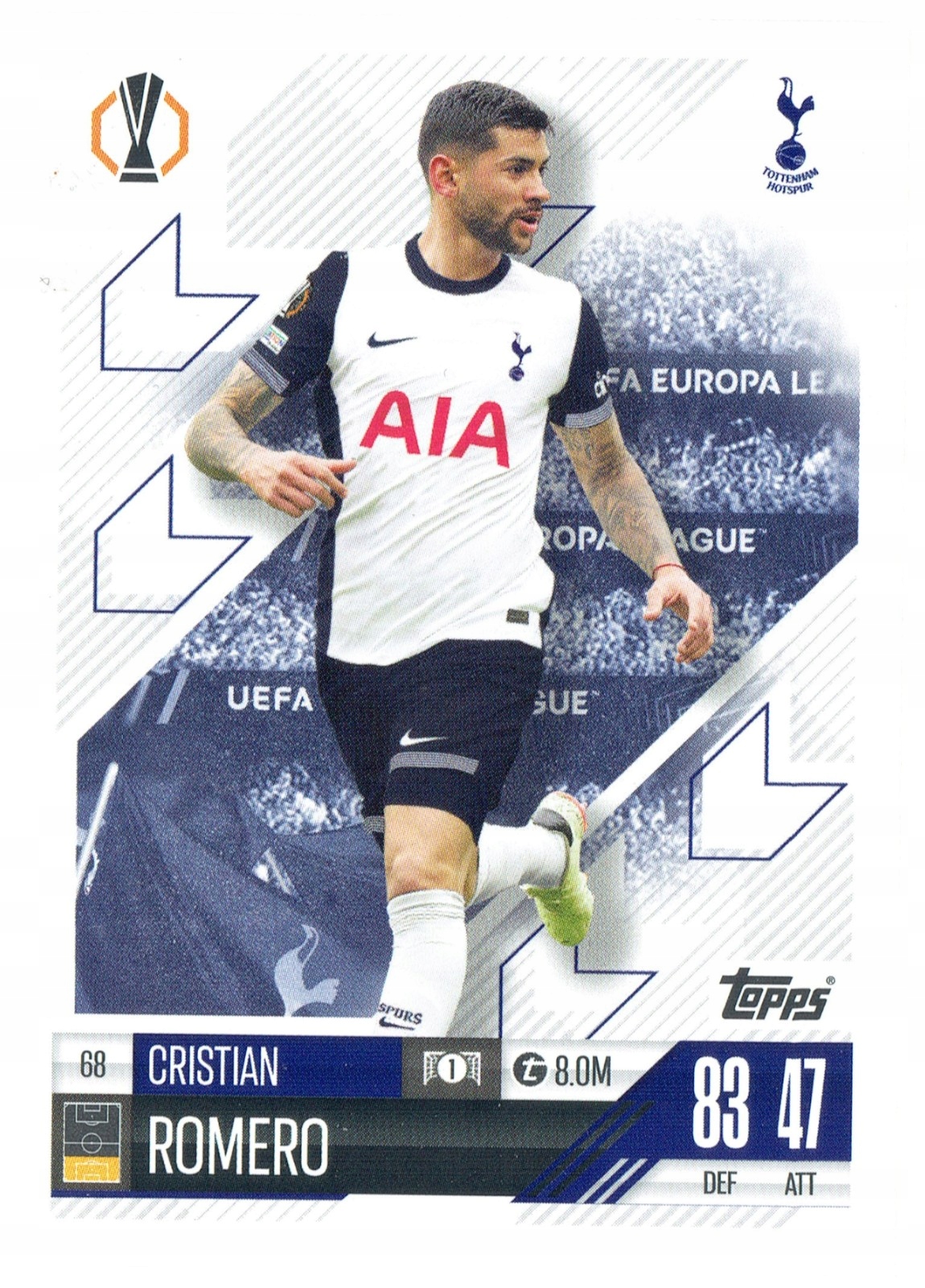Topps Match Attax 2024-2025 Base Card 68 Cristian Romero Tottenham