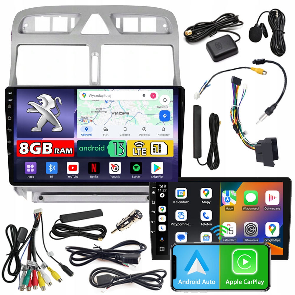 Autorádio Ncs ZQ9 Peugeot 307 2001-2008 Android Navigácia 8GB Lte