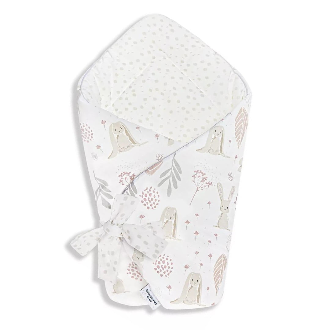 Rożek Niemowlęcy Wiązany Bawełniany Becik ColorStories Bunny New