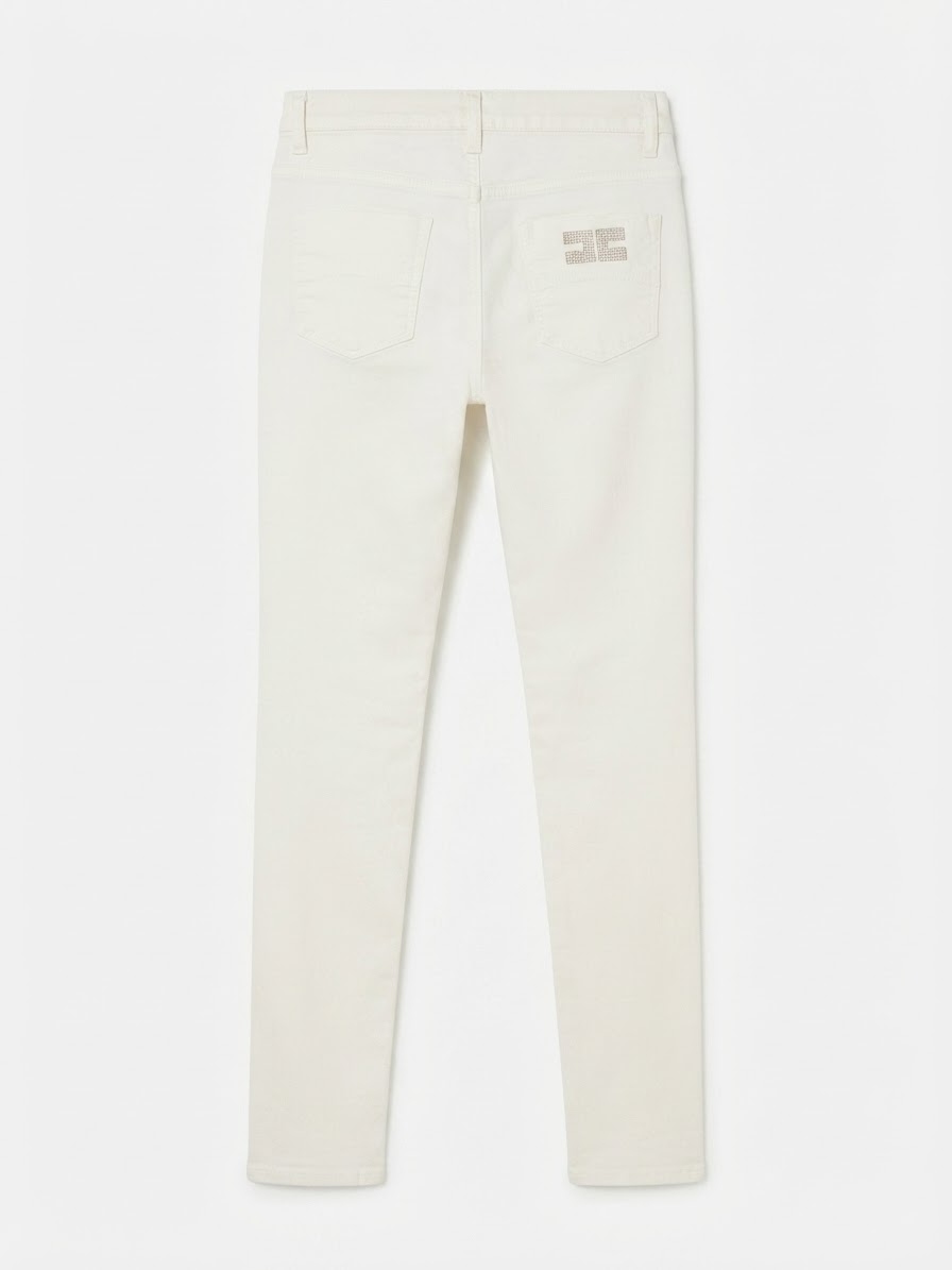 Džínové kalhoty Elisabetta Franchi Jeans PJ3129253 bílé R28