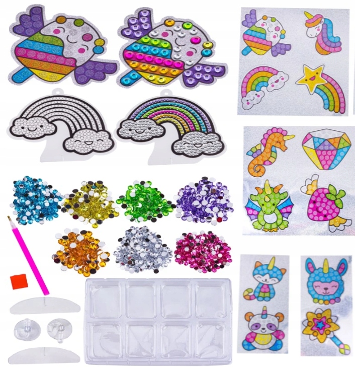 Haft diamantové Bílé Jednorožce 14 vzorů