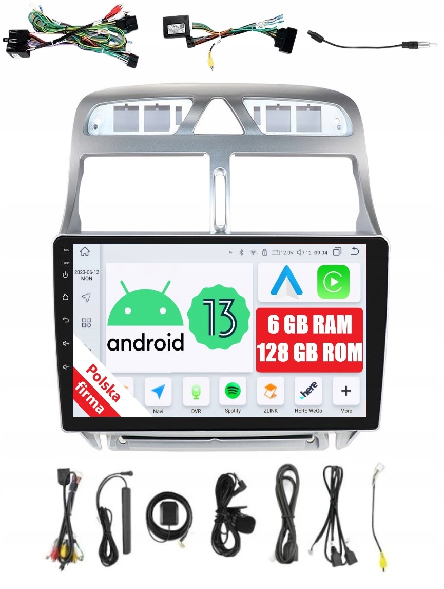 Navigácia Rádio 2DIN Android Peugeot 307 6/128 Gb Dsp Carplay Lte