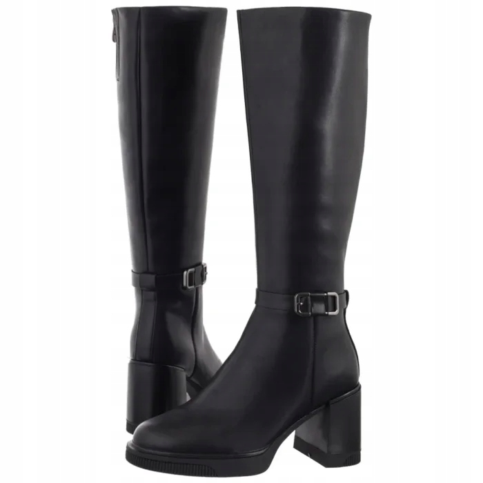 Dámské Kožené Kozačky Filippo Černé DKZ7213/25 Black