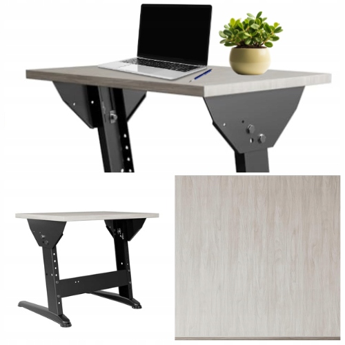 Kessler Pro Lavička, Psací Stůl, 1-OS. Stolek KSV-L1 Černý, Deska Borovice Bílá