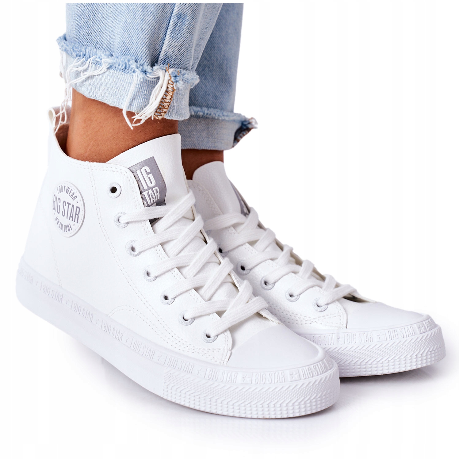 

Damskie Wysokie Trampki Big Star GG274016 Białe 38