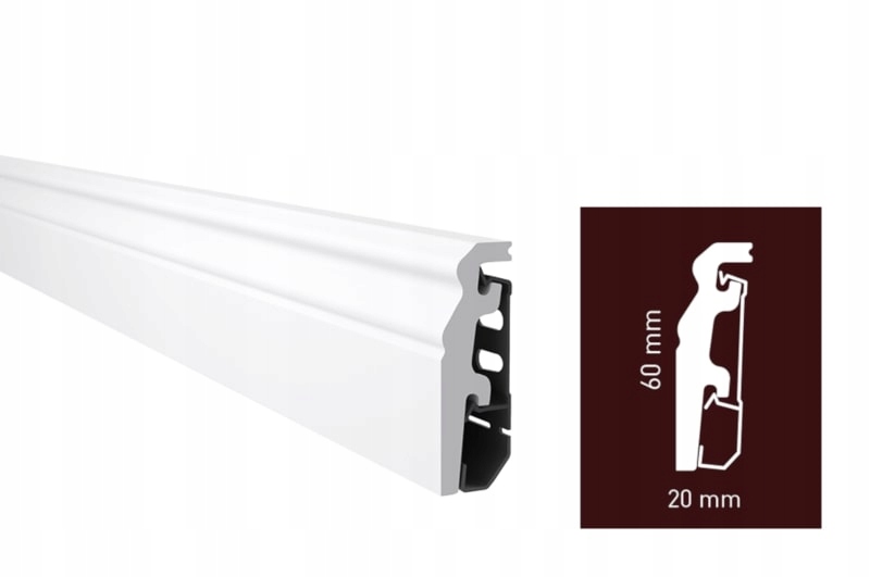 Listwa podłogowa biała Vega P0620 Arbiton, 6 cm