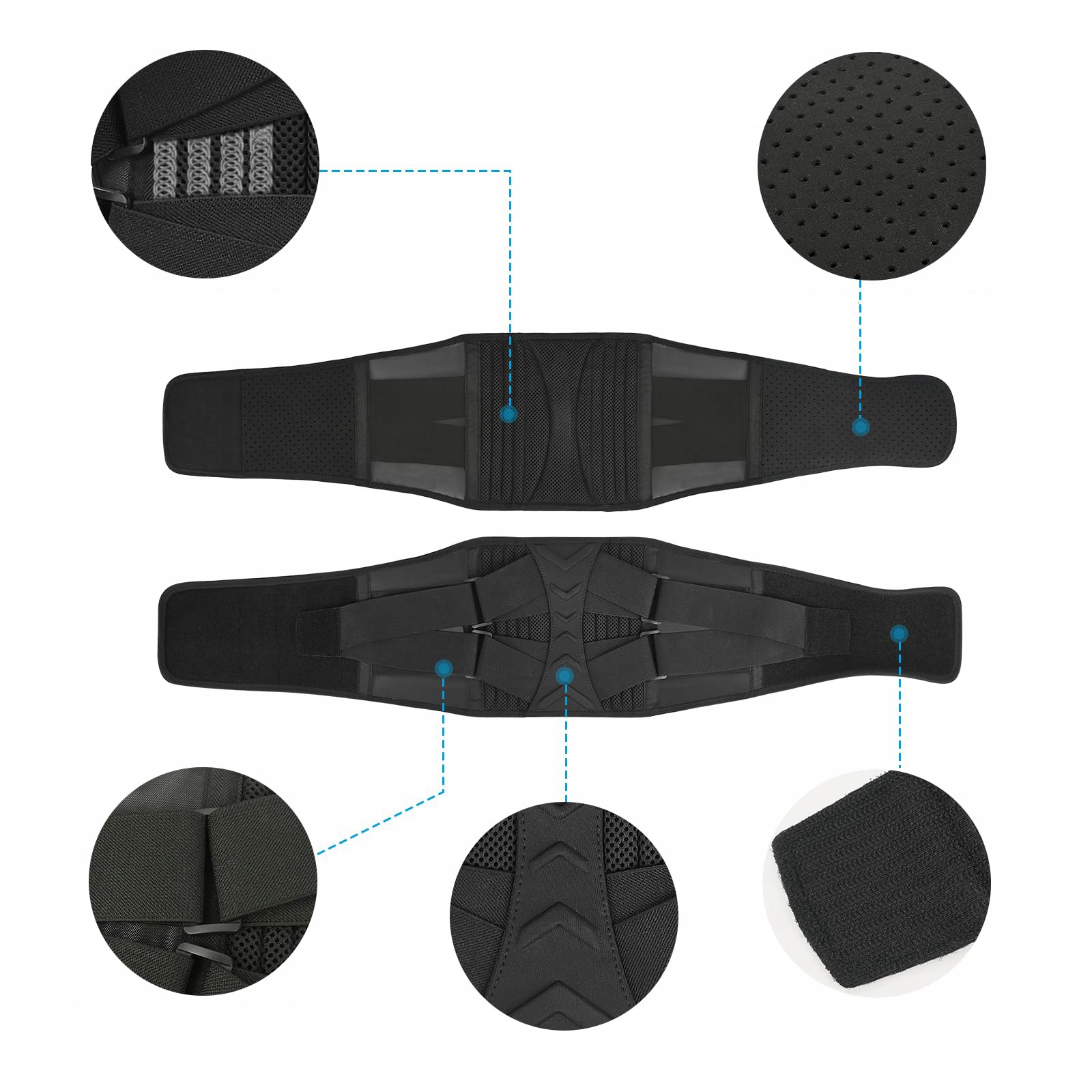 PAS STABILIZUJĄCY KRĘGOSŁUP LĘDZWIOWY KRZYŻOWY GORSET ORTOPEDYCZNY L 90cm Model SpringBelt