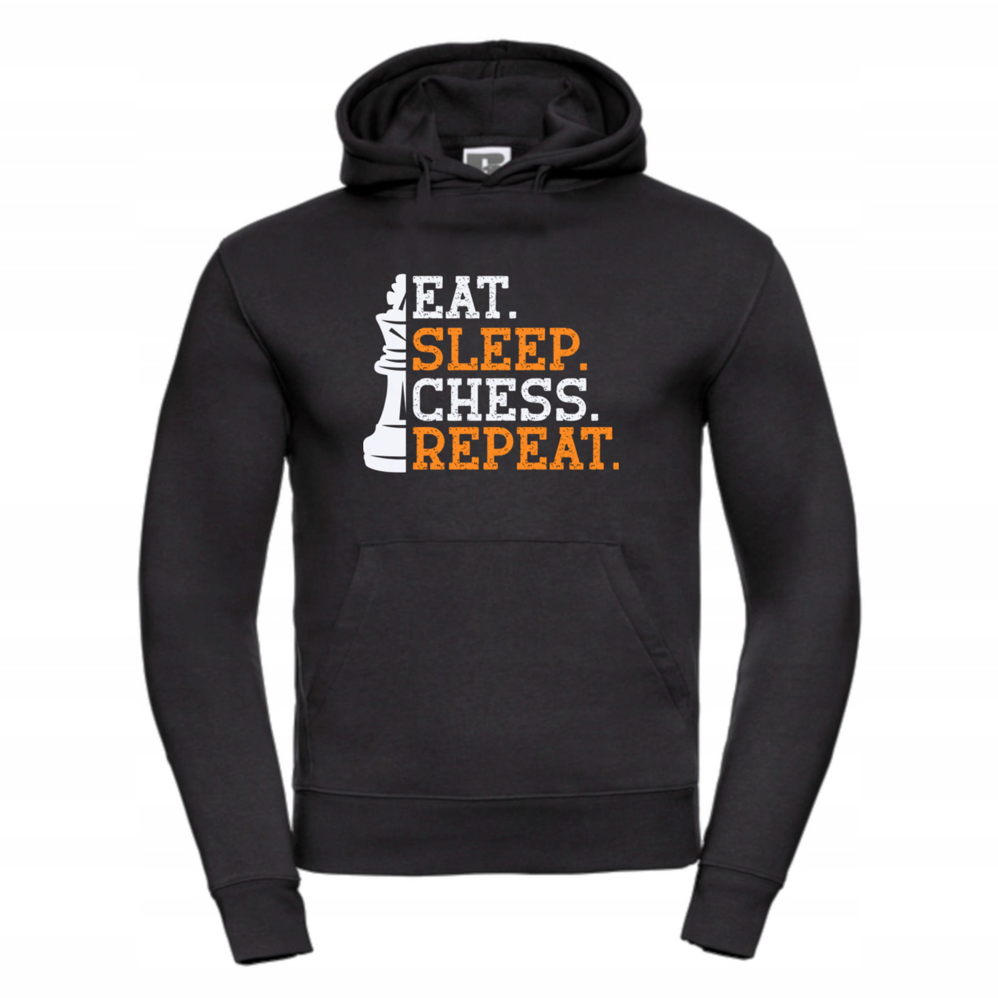 Mikina s kapucí Eat Sleep Chess Repeat šachová šachy velikost S