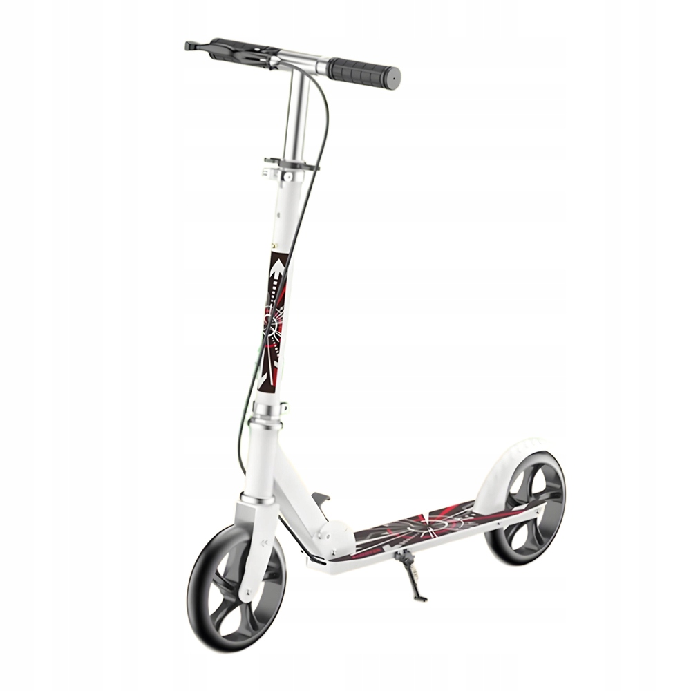 Hulajnoga Miejska Składana dla Młodzieży i Dorosłych, Koła Pu, Duża, Biała