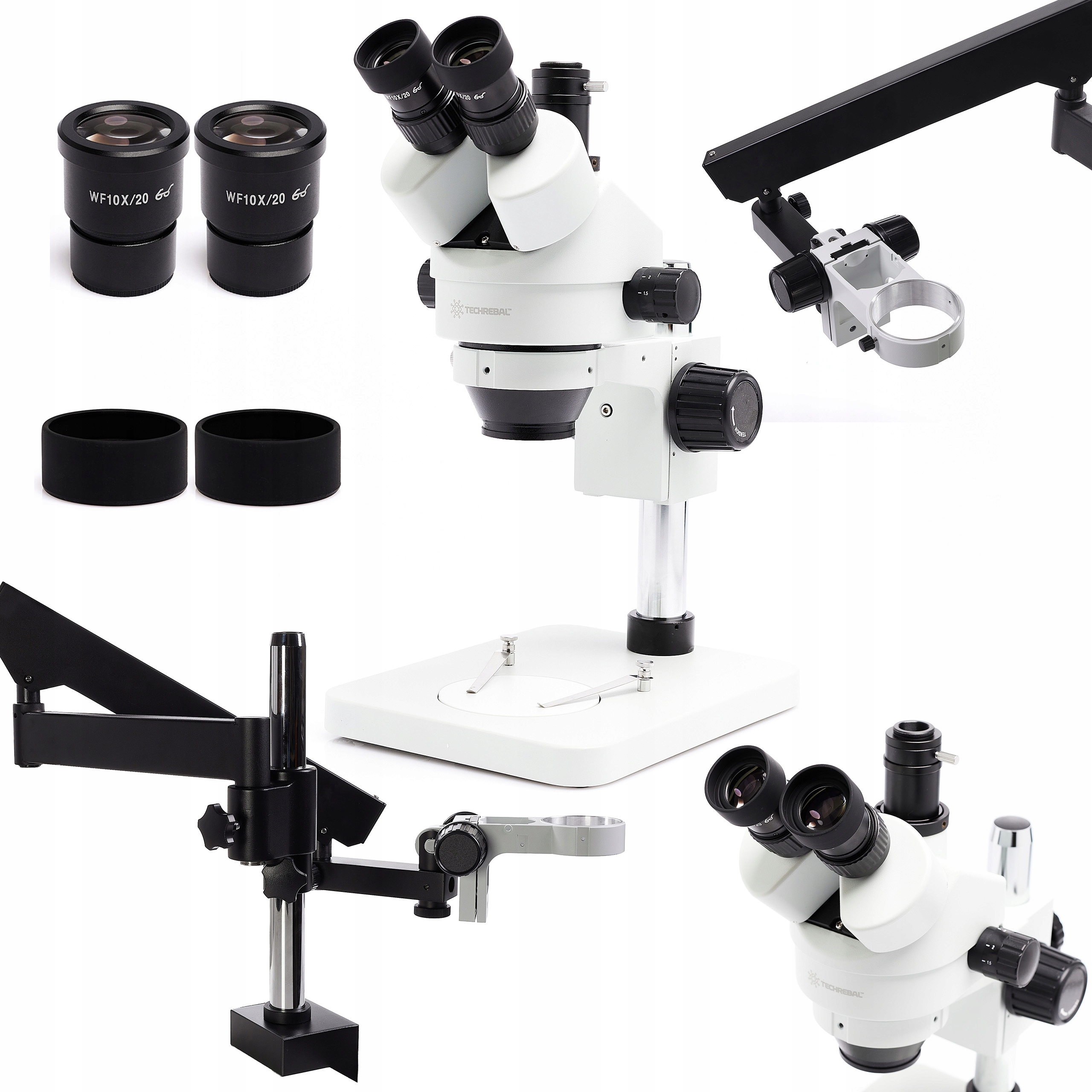Stereoskopický Mikroskop Trinokular 10HT 7-45X Dlouhé Rameno K Desce Stolu