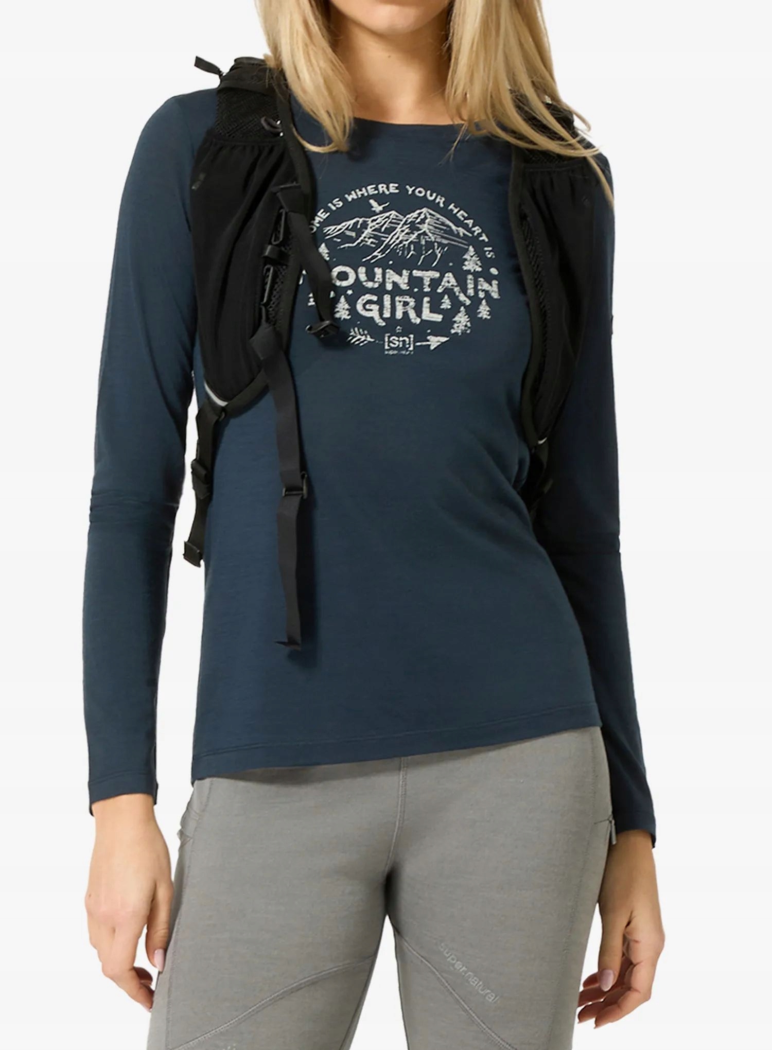 Mikina bez kapuce Super.natural Mountain Girl Ls blueberry Xs