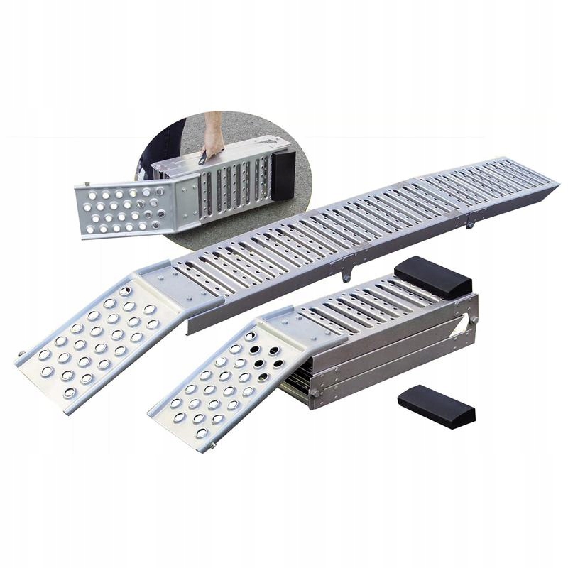 Sada 2 skládacích kovových nájezdových ramp o šířce pneumatik až 250 mm Bgs