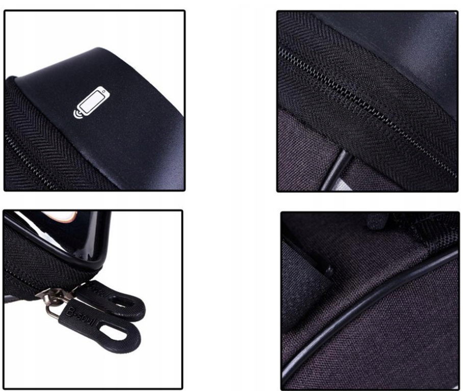 TORBA SAKWA ROWEROWA B-SOUL NA RAMĘ CZARNA Etui Smartfon do 7 cali Model AWR3026